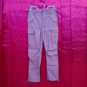Pink Straight Leg Cargo Pants